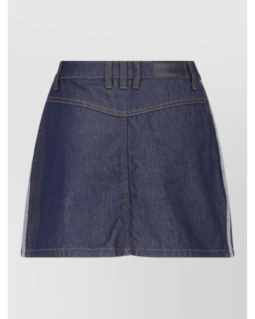 Adidas Blue High Waist Denim Skirt Midi Length