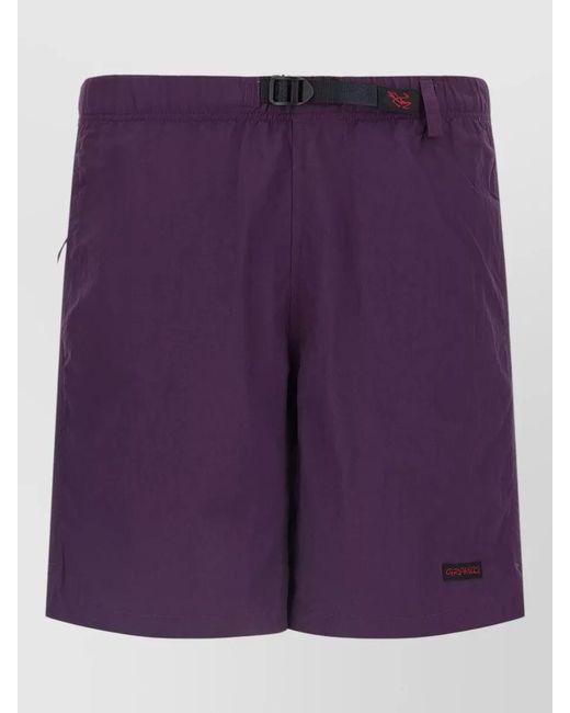 Gramicci Purple Utility Bermuda Shorts Featuring Back Side Pockets for men