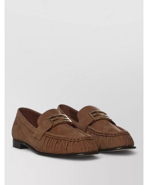 Fendi Brown Suede Loafers