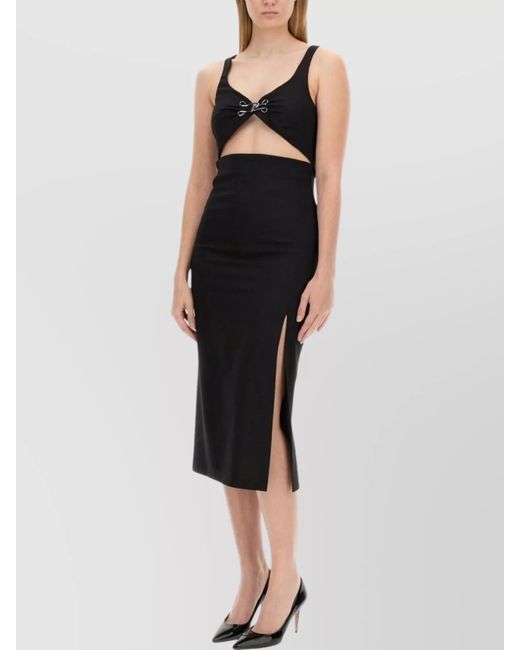 Moschino Black Slim-Fit Midi Dress