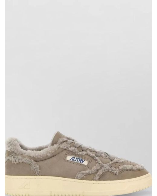Autry Multicolor Low Top Lace Up Shoes Faux Fur