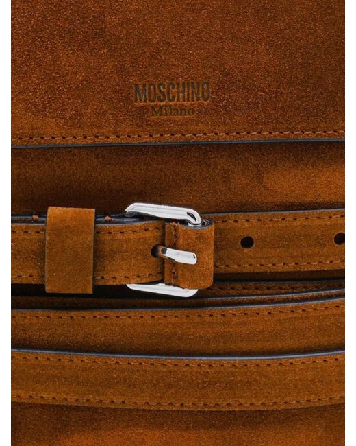 Moschino Brown Leather Shoulder Bag