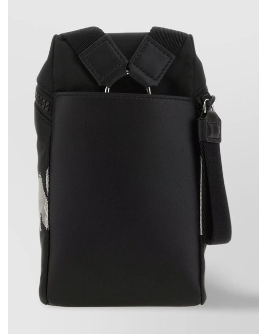 McQueen Black Fabric Messenger Bag for men