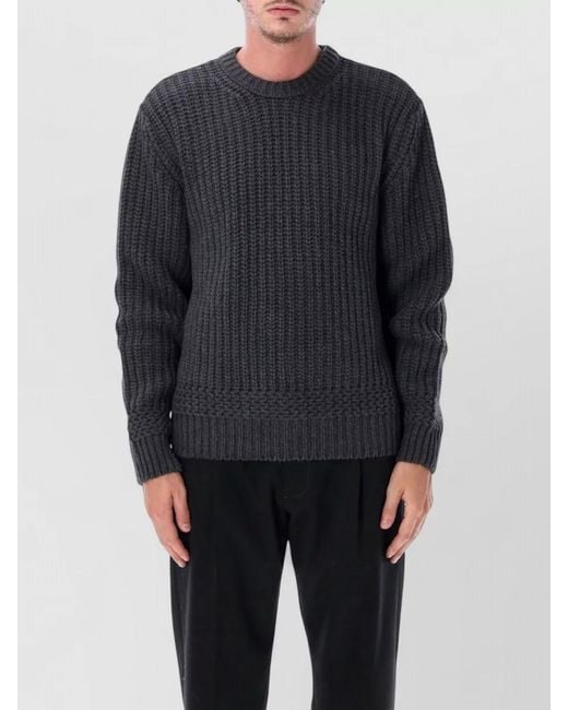 A.P.C. Blue Crew Neck Long Sleeve Knit Sweater Ron for men