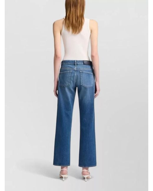 7 For All Mankind Blue Calie Straight Leg Explorer Denim Trousers