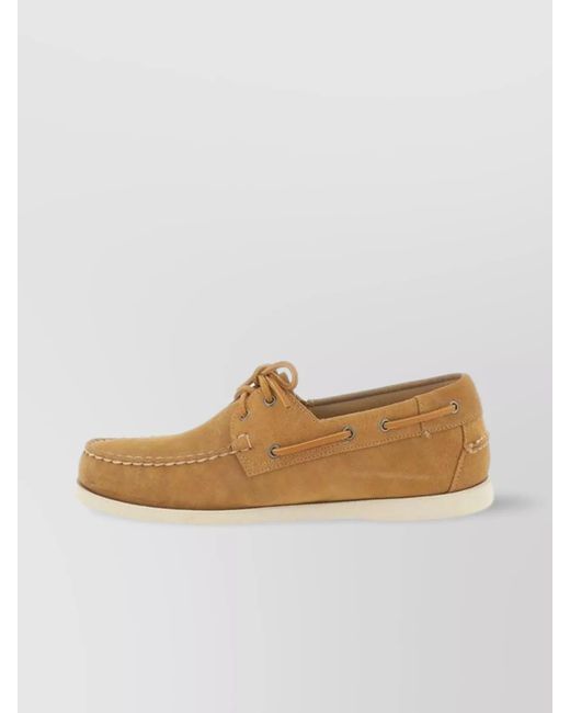 Sebago Brown Moc Toe Loafers Side Lace for men