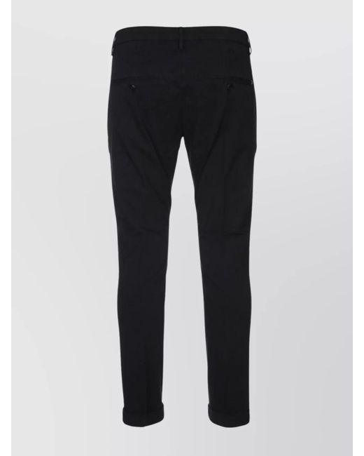 Dondup Black Regular-Fit Straight-Leg Trousers for men