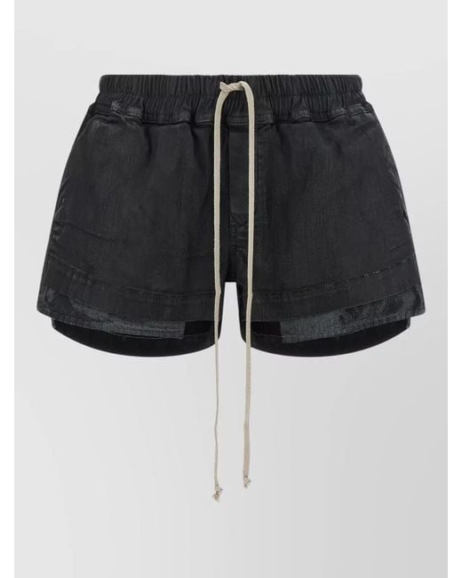 Rick Owens Black Relaxed Boxer Shorts Featuring Practical Pockets