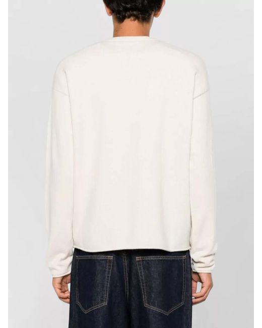Extreme Cashmere White Cashmere Crew Neck Sweater Regular Fit