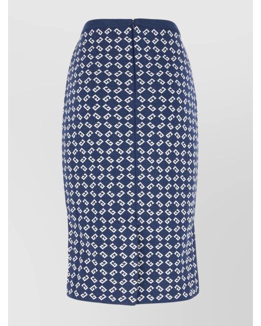 Givenchy Blue Embroidered Skirt