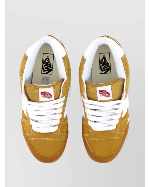 Vans Orange Leather Low-Top Sneakers for men