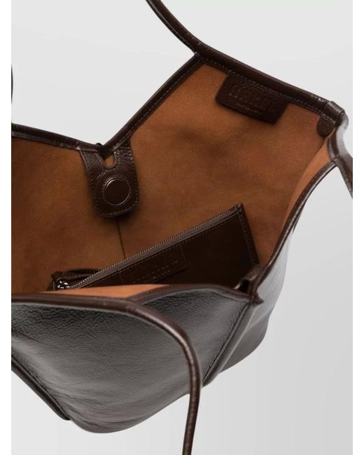 Hereu Black Calella Small Leather Shoulder Tote Bag