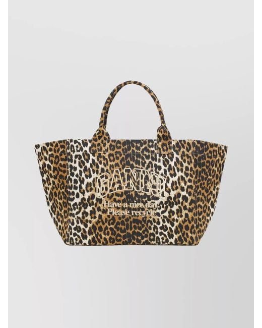 Ganni Multicolor Cabas Recycled Cotton Tote Bag
