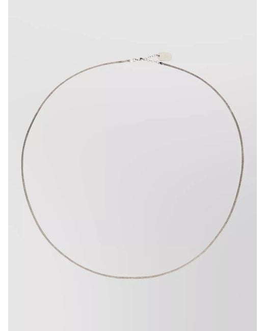 Saint Laurent White Short Fishbone Chain Necklace Versatile Style