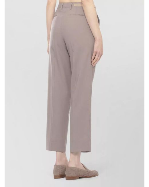 Briglia 1949 Gray Wool Blend Straight Pants Belt Loops