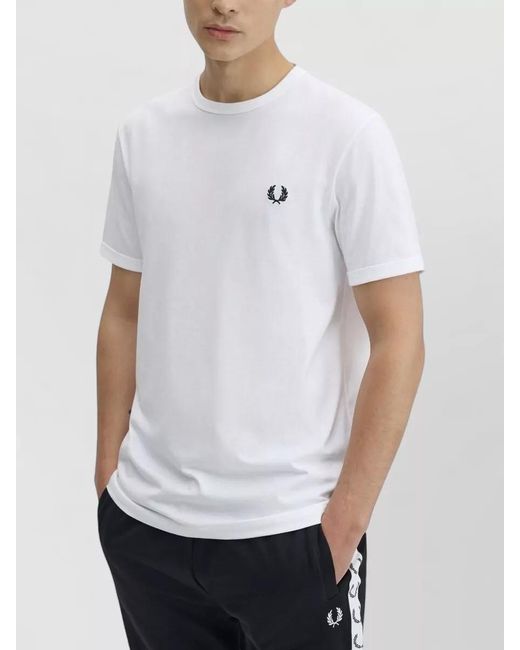Fred Perry White Short-Sleeve T-Shirt for men