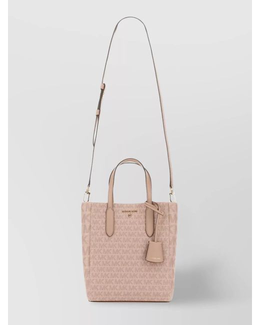 Michael Kors Pink Sinclair Linen Shoulder Bag