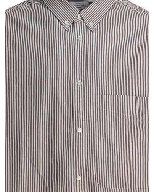 Beams Plus Gray Cotton Oxford Shirt for men