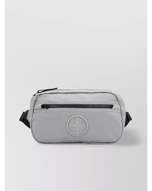 Stone Island Gray Nylon Belt Bag With Hardware for men