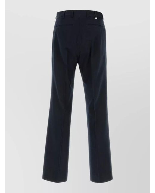 PT Torino Blue Cotton Blend Regular Fit Pleated Trousers for men