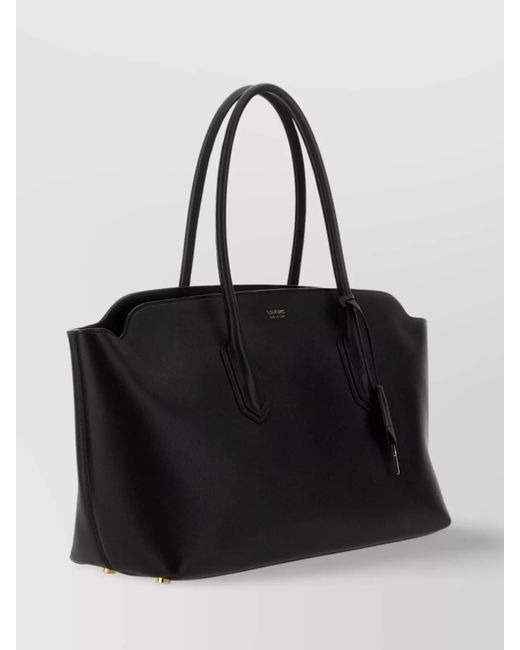 Tom Ford Black Large Leather Shoulder Bag