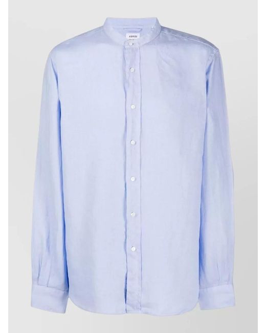 Aspesi Blue Silk Shirt for men