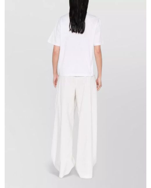 Herno White Soft Graphic Print Relaxed Fit Top