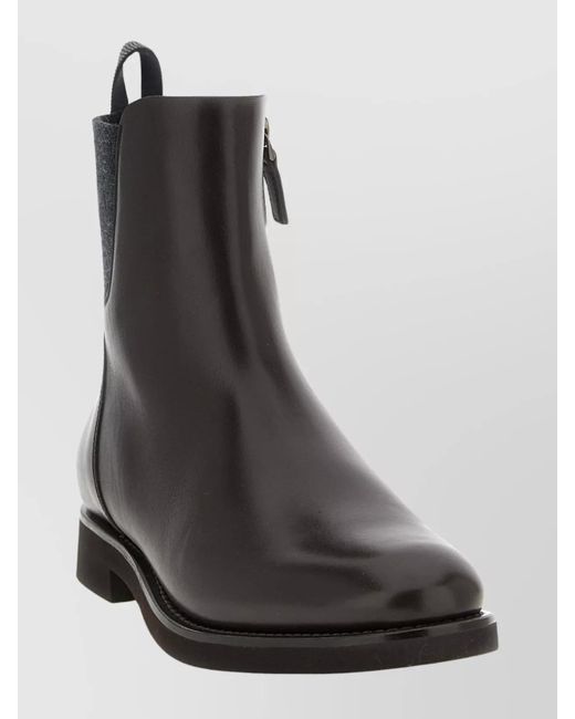Brunello Cucinelli Stylish Ankle Boots Pull Tab in Black | Lyst UK
