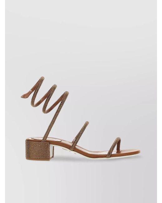 Rene Caovilla Metallic Satin Cleo Sandals