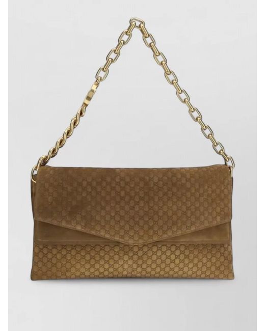 Gucci Natural Na Suede Leather Shoulder Bag