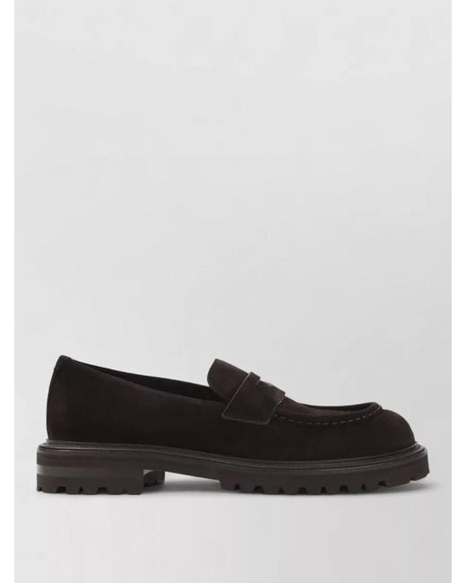 Giorgio Armani Black Suede Loafers for men