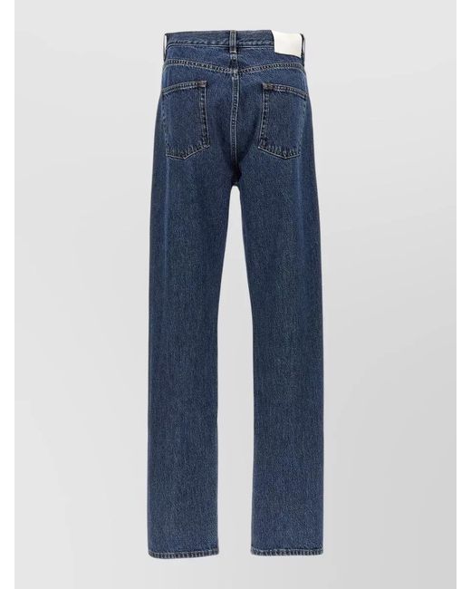 Loulou de Saison Blue Wular Jeans Belt Loops Contrast Stitching