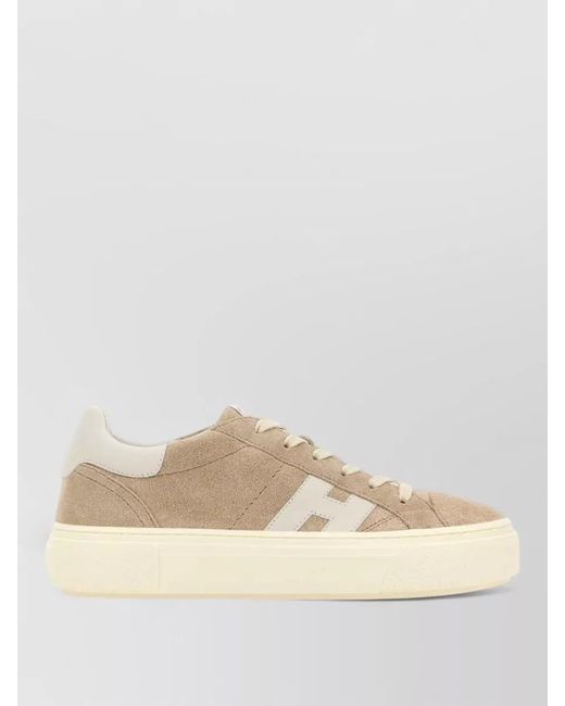 Hogan Natural Suede Leather Low-Top Sneakers