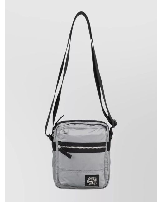 Stone Island White Technical Fabric Messenger Bag for men