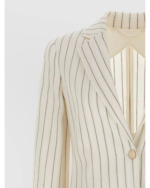 Max Mara White Linen Blend Blazer