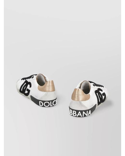 Dolce & Gabbana Metallic Leather Sneakers for men