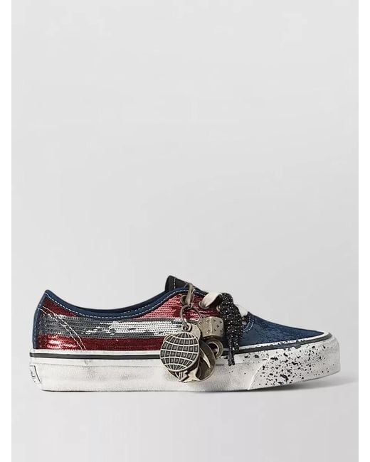 Vans Blue Lx Authentic 44 Glitter Charm Sneakers