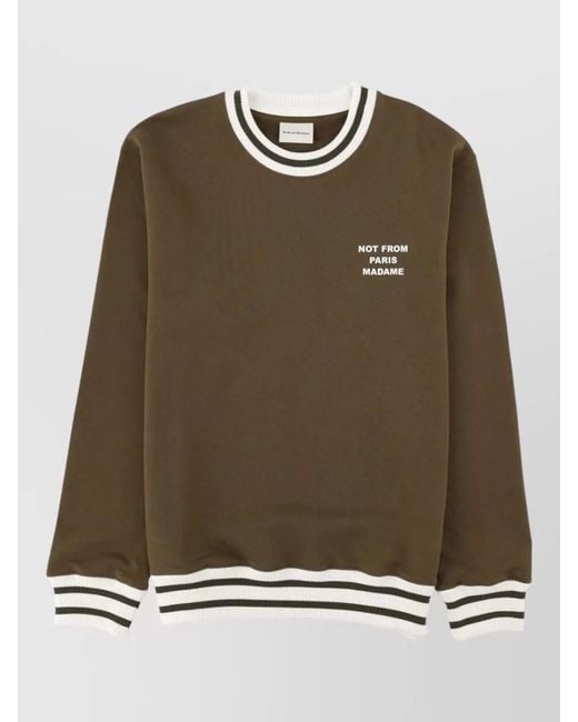 Drole de Monsieur Green Long Sleeve Crew Neck Logo Top for men