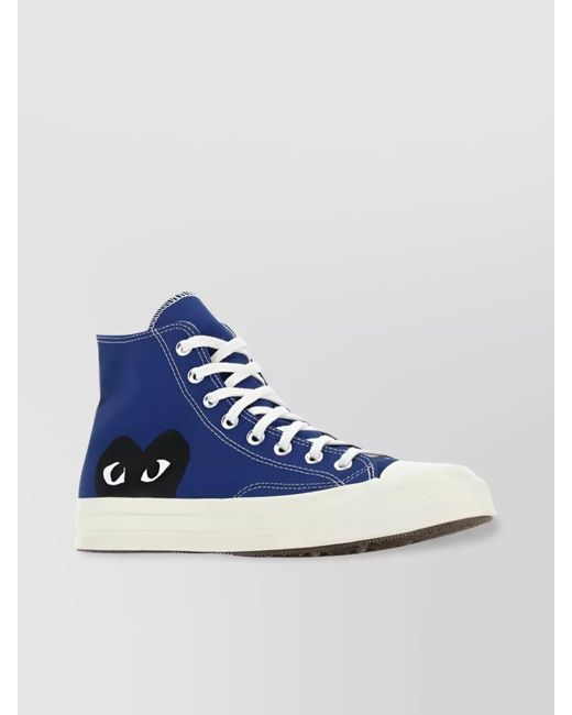 COMME DES GARÇONS PLAY Blue Canvas High-Top Sneakers