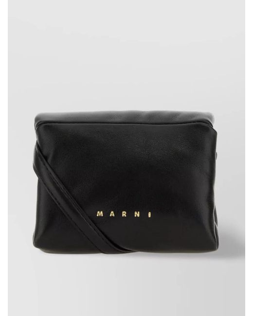 Marni Black Prisma Mini Leather Crossbody Bag
