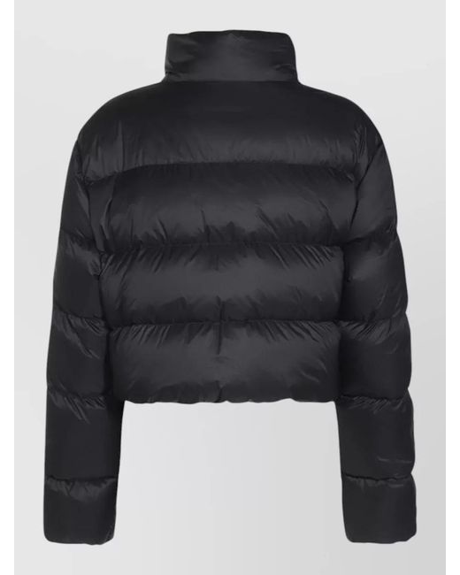 Amiri Black Down Jacket High Collar Drawstring Hem