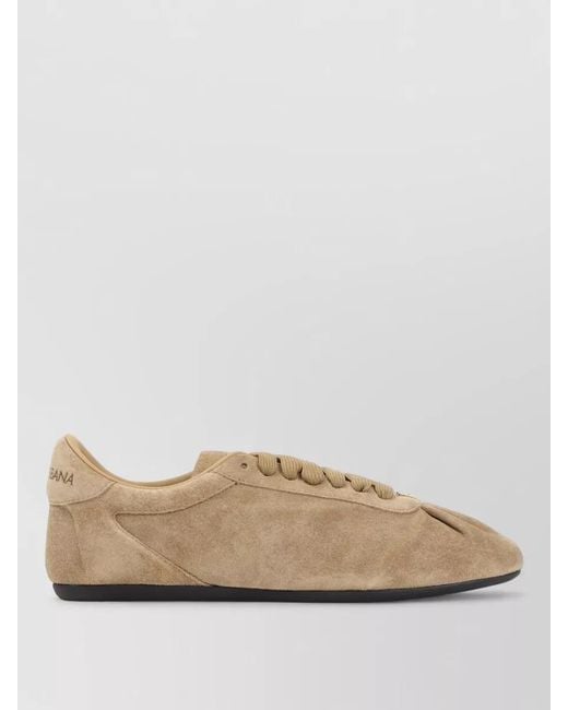Dolce & Gabbana Natural Suede Loafers Low Profile Rubber Sole