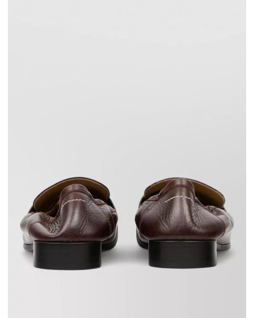 MM6 by Maison Margiela Multicolor Leather Loafers Round Toe Stitched Detailing