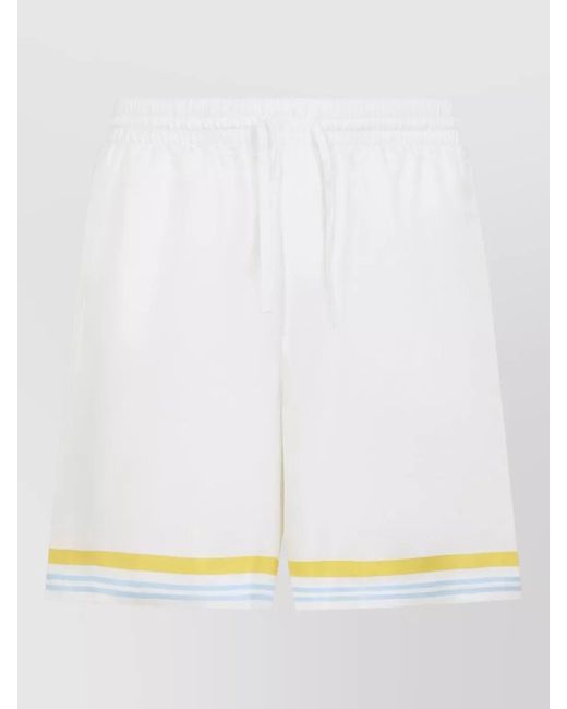 Casablanca Multicolor Silk Printed Deck Shorts for men