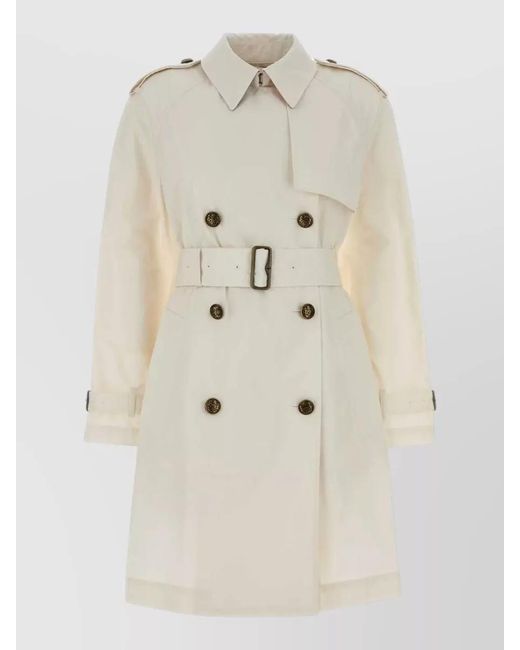 Burberry Natural Belgravia Cotton Trench Coat Double Breasted
