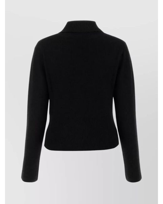 Jil Sander Black Ribbed Wool Blend Sweater