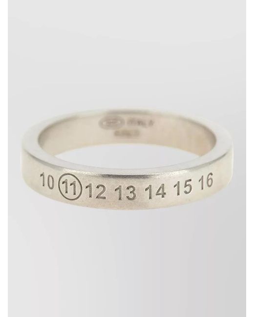 Maison Margiela White Numeric Sequence Sterling Ring 925 Stamp for men