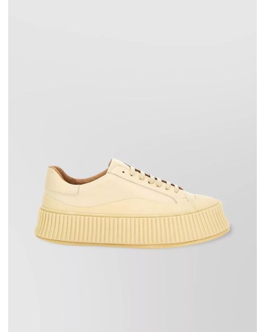 Jil Sander Natural Wool Low-Top Sneakers