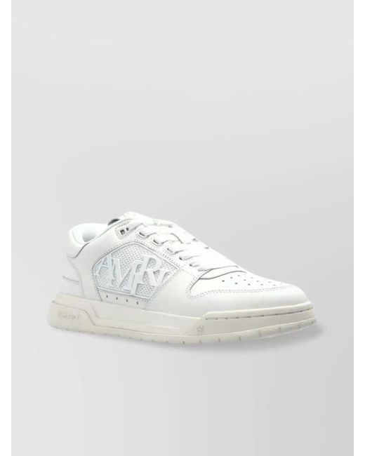 Amiri White Low Top Sneakers Featuring Perforated Detailing