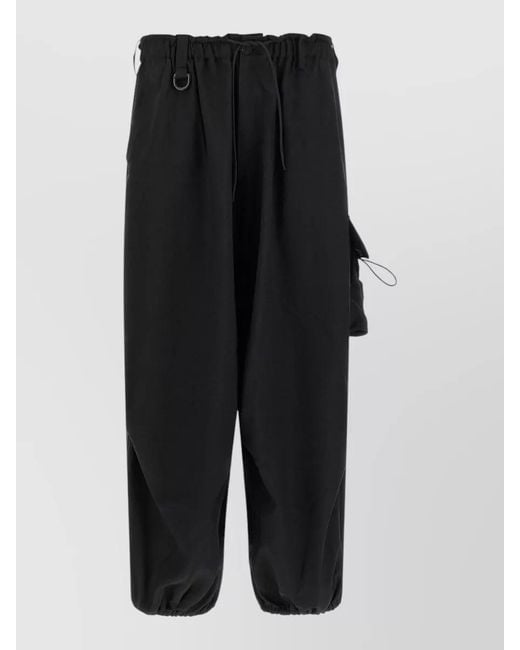 Y-3 Black Pants Cargo Pocket D Ring Detail for men